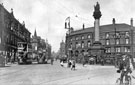 Crimean Monument, Moorhead looking towards St. Paul's Church, Pinstone Street with the Public Benefit Boot Co. in the background Crimean Monument, Moorhead looking towards St. Paul's Church, Pinstone Street with the Public Benefit Boot Co. in the background