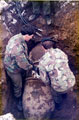 Royal Engineers Bomb Disposal Experts diffusing Hermann 1,000kg Bomb, Lancing Road which was dropped 12-13th December 1940 discovered during excavation work for drain laying 