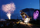 Firework display from the World Student Games Opening Ceremony viewed from East End Park, Attercliffe