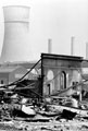 Demolition of Hadfield Co. Ltd., East Hecla Works with the Cooling Towers of the former Blackburn Meadows Power Station, Tinsley in the background