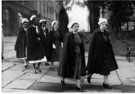 Nurses outside Sheffield Cathedral, St. James' Row Nurses outside Sheffield Cathedral, St. James' Row