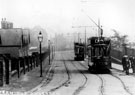 Owlerton terminus, Parkside Road, Hillsborough, showing trams No. 118 and 228