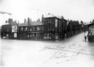 Bridgehouses and Chatham Street. The shop on the corner is the chemists shop of Philip Stanley Glover, National Health Insurance Dispensary