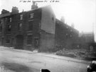 Nos. 30 - 34 Shepherd Street and elevation to Charlotte Square and in the distance the works of J.W. Bartholomew and Sons, Doncaster Street