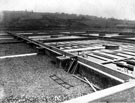 View: u00871 Sewage treatment works, Blackburn Meadows, contact beds with view of Midland Railway line and Kimberworth Hill Top