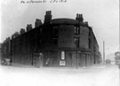 Nos. 6-14 Princess Street, left and corner of Attercliffe Road, right. Rawson's Arms Public House, No 161 Attercliffe Road
