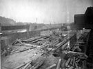 Brightside Bridge, Weedon Street under construction with Sheffield District Railway Bridge in background and Brightside Works, right