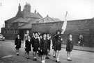Girls Life Brigade outside Sharrow Lane School, South View Road