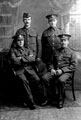 Group of soldiers at Hillsborough Barracks, seated left, Edward John Ellis Carey (Border Regiment)