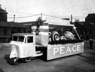 Decorated float by Hadfields, most probably to celebrate the Coronation of 1953