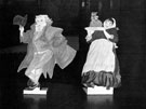 Characters from Christmas Carol made by staff from Ecclesall Library