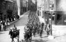 Hallamshire Rifles marching to camp, Ripon
