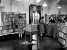 View from East end of room (back of building) looking towards entrance, Woodhouse Branch Library, Tannery Street (after alterations in 1954) View from East end of room (back of building) looking towards entrance, Woodhouse Branch Library, Tannery Street (after alterations in 1954)