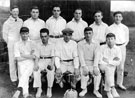Unidentified trophy winning Cricket Team. W.H.Y.M. CC on caps