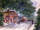 W. Topham, artists impression of Broadfield toll bar, Abbeydale Road, closed 1873 