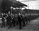 Ambulance Service march at Owlerton Stadium during World War II