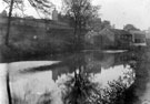 Rivelin near Woodend View, Hollins Bridge Corn Mill, (known earlier as Rivelin Bridge Mill, prior to conversion to corn mill) and Dam, Holly Bush Inn, Holly Lane, behind Mill, Hollins Farm (side view) in background