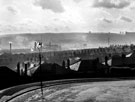 Elevated view from Wincobank Road looking over Skelworth Road towards housing and industry in Brightside and Attercliffe with Hyde Park Flats on the horizon