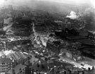 Elevated view of City Centre from Park area after the demolition of Corn Exchange, Castlefolds Market and Norfolk Market Hall, Broad Street and Stepney Buildings in foreground, Straddle Warehouse and Timber Dock, right