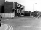 Lansdowne Flats at junction of Washington Road and Sharrow Lane, Cross Guns public house, in background