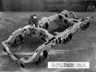 One piece 6 wheel bogie frame for 4000hp diesel electric locomotive, British Steel Corporation One piece 6 wheel bogie frame for 4000hp diesel electric locomotive, British Steel Corporation