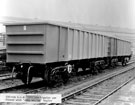 100 ton G.L.W. iron ore Tippler Car fitted with 'axle motion' bogies, British Steel Corporation