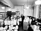 View: u02123 Central Library, Surrey Street. General view of Book Stocks and Cataloguing Department preparing Southey Branch stock