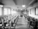 Central Library, Surrey Street. One of two Meeting Rooms (seating 90 and 50) hired to intellectual societies at nominal fees. Note the steel and glass moveable partitions on this floor, allowing easy revision of size