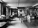 Old Central Building, Surrey Street. Temporary Cataloguing Department in old newsroom