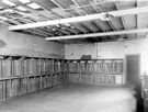 Old Central Building, Surrey Street. Newsroom showing the large bound newspaper file room on the first gallery