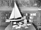 Display of yacht to illustrate books on yacht building, Central Junior Library. Central Library, Surrey Street