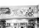 Mural depicting the story of mankind, Part 1, Cave Dwellers etc., Central Junior Library. Central Library, Surrey Street