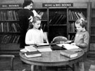 View: u02212 Girls at a table near the music and big books section, Central Junior Library, Central Library, Surrey Street