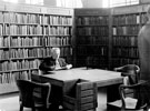 Alcove and table, Central Lending Department, Central Library, Surrey Street