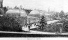 Engraving of The Pavilions, Botanical Gardens
