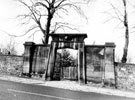 Main 'Egyptian' gateway, General Cemetery, Cemetery Road.  Decorated with a carved winged orb, a symbol of Egyptian mythology