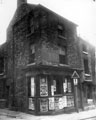 Porter Street, right, and Porter Lane, left showing derelict No. 47., former premises of Mrs. Ada Grayson, Shopkeeper. Former back to back houses, right