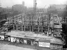 City Hall under construction, from Barkers Pool. Holly Lane, left. West Street Lane in background