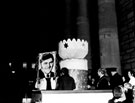 Les Dawson switching on the Christmas Illuminations outside the City Hall, Barkers Pool. The Lord Mayor was Harold Hebblethwaite