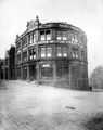 View: u02816 Yorkshire Motor Car Co. Ltd., premises at the top of Townhead Street, junction of Pinfold Street. One of the first buildings to have a vehicle lift. The lift house is just visible on the roof