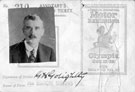 Trade pass issued to G.H. Golightly for Olmpia Motor Show of Branch Motors Ltd.