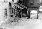 View: u02943 Back of Grainstore in derelict condition, Canal Basin