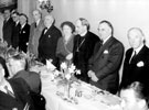 View: u03109 Dinner to celebrate the opening of Manor Branch Library, Ridgeway Road. Opened 17th March 1953. Group includes Albert Ballard