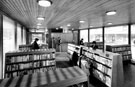 Interior from rear, showing issue counter, Hemsworth Library, Blackstock Road. Opened 28th February 1963