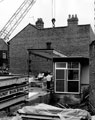 Lifting a section of wall during the construction of Handsworth Library, Hendon Street, at junction of Hall Road