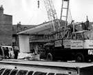 Lowering a section during the construction of Handsworth Library, Hendon Street, at junction of Hall Road