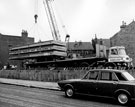 Unloading the sections during the construction of Handsworth Library, Hendon Street, at junction of Hall Road