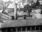 Elevated view from roof of Central Library, looking towards Norfolk Street. Roof of John Round and Son Ltd, Tudor Works, Tudor Street, foreground. Rear of Sheffield Savings Bank (behind chimney) and Hay and Son Ltd., wine merchants Elevated view from roof of Central Library, looking towards Norfolk Street. Roof of John Round and Son Ltd, Tudor Works, Tudor Street, foreground. Rear of Sheffield Savings Bank (behind chimney) and Hay and Son Ltd., wine merchants