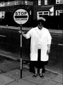 School crossing patrol or better known as the Lollipop Lady, Mansell Primary School