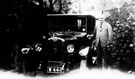 Gentleman with his Austin car in the drive of No.13 Endcliffe Avenue